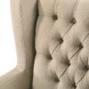 Irwin - Linen Button Tufted Wingback Chair - Beige - Image 3