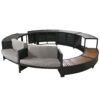 Spa Surround Spa Frame Patio Rattan Sofa Set With Storage Spaces, Mini Sofa And Comfortable Cushion For Patio, Backyard - Gray - Image 15