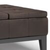 Dover - Square Coffee Table Storage Ottoman - Distressed Brown - Image 5
