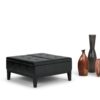 Dover - Square Coffee Table Storage Ottoman - Midnight Black - Image 7