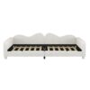 Full Size Upholstered Daybed, Sherpa Fabric Sofabed With Cloud-Shaped Backrest, No Box - Spring Needed - White - Image 5