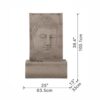 High Sandstone Buddha Fountain, Indoor Outdoor Water Fountain With Light - Beige - Image 3