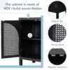 Large Storage Space Sideboard With Artificial Rattan Door And Metal Handles For Living Room And Entryway - Black - Image 7