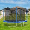 12Ft Trampoline For Adults & Kids With Basketball Hoop, Outdoor Trampolines With Ladder And Safety Enclosure Net For Kids And Adults - Blue - Image 4