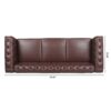 83.66" Width Traditional Square Arm Removable Cushion 3 Seater Sofa - Dark Brown - Image 10