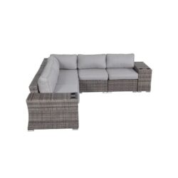7 Piece Rattan Sectional Sofa Set With Cushions - Gray Mix