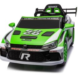 12V4A 20W*2 One Button Start, Forward And Backward, High And Low Speed, Music, Front Light, Power Display, Two Doors Can Open, 2.4G R / C, Seat Belt Four Wheel Absorber Kids Ride On Car - Green