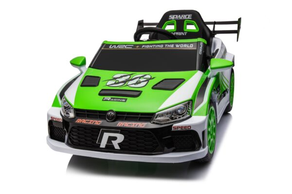 12V4A 20W*2 One Button Start, Forward And Backward, High And Low Speed, Music, Front Light, Power Display, Two Doors Can Open, 2.4G R / C, Seat Belt Four Wheel Absorber Kids Ride On Car - Green