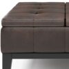 Dover - Square Coffee Table Storage Ottoman - Distressed Brown - Image 3