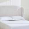 Windsor - Queen Tall Headboard Upholstered Wingback, Premium Textured, Minimalist Designs No Box Spring Needed - Ivory - Image 15