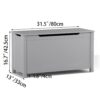 Kids Wooden Toy Box Storage With Safety Hinged Lid For Ages 2+ - Gray - Image 16