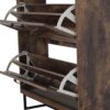 Shoe Storage Cabinet With 2 Flip Drawers, Freestanding Organizer With Metal Legs For Entryway, Narrow Shoe Rack Cabinet - Rustic Brown - Image 6