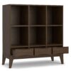 Harper - Low 6 Cube Storage With Drawers - Walnut Brown - Image 2