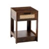 15.75" Rattan End Table With Drawer, Modern Nightstand, Side Table For Living Room, Bedroom - Rustic Brown - Image 10