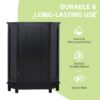 Bathroom Cabinet Triangle Corner Storage Cabinet With Adjustable Shelf Modern Style - Black - Image 6