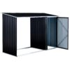 Firewood Storage Shed, Outdoor Firewood Rack, Outdoor Storage Shed With Log Holder, Firewood Shelter For Patio, Anthracite Galvanized Steel - Black - Image 13