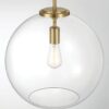 Gleam - Single Light Pendant Lamp With Clear Globe Satin - Antique Brass / Clear / Gold - Image 3