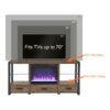 Electric Fireplace Media TV Stand With Sync Colorful LED Lights - Reclaimed Barnwood - Image 15
