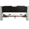 King Size Upholstered Platform Bed Frame With LED Lighting, Bluetooth Connection To Play Music Control, Backrest Vibration Massage, Curve Design, Wood Slat Support, Exhibited Speakers - White - Image 5