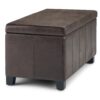 Dover - Storage Ottoman Bench - Distressed Brown - Image 3