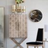 Cabinet - Silver - Faux Leather - Image 2
