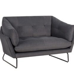 Karla - Velvet Contemporary Loveseat - Dark Gray