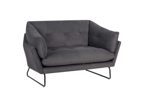 Karla - Velvet Contemporary Loveseat - Dark Gray