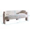 Boucle Upholstery Modern Sofa For Living Room - Beige - Image 8