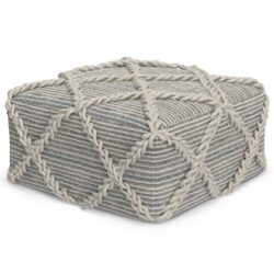 Cowan - Square Pouf - Gray / Natural