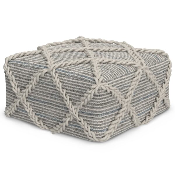 Cowan - Square Pouf - Gray / Natural