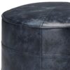 Connor - Round Pouf - Distressed Navy Blue - Image 3