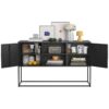 Modern Sideboard Buffet With Plenty Of Storage Space, Anti-Tilt Mechanism, Elegant Handles, Silent Magnetic Closure And Eco-Friendly Finish For Kitchen, Dining Room And Living Room - Black - Image 9