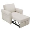 3 In 1 Sofa Bed Chair, Convertible Sleeper Chair Bed, Adjust Backrest Into A Sofa, Lounger Chair, Single Bed, Modern Chair Bed Sleeper For Adults - White - Image 11