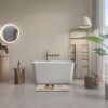 49'' Acrylic Freestanding Soaking Bathtub, Square-Shape Japanese Soaking Hot Tub, Sit-In Design With Chrome Overflow And Drain For Express Delivery 23Amazing-49 (W1920P179228) - Glossy White - Image 9