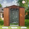 Outdoor Metal Storage Shed With Metal Floor Base, With Window - Coffee - Image 5