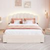 Queen Size Upholstered Platform Bed With Drawer - Beige - Image 10