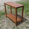 Workstation For Garden Balcony Garage, Acacia Console Potting Table - Light Brown - Image 17