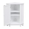 Bathroom Cabinet Triangle Corner Storage Cabinet With Adjustable Shelf Modern Style - White - Image 19