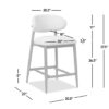 Locke - Modern Upholstered Counter Stool With Frame - Salt / Pepper - Image 9