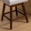 Counter Height Swivel Barstools, Upholstered Bar Stools (Set of 2) - Ivory - Image 11