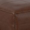 Brody - Large Square Coffee Table Pouf - Distressed Dark Brown - Image 3