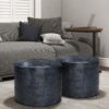 Connor - Round Pouf - Distressed Navy Blue - Image 6