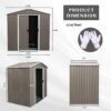 6Ft x 5Ft Outdoor Metal Storage Shed - Gray - Image 9