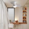 23" Indoor Ceiling Fan With 3 Color Dimmable 3 ABS Blades Remote Control Reversible Dc Motor With 18W Led Light - White - Image 3
