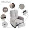 Accent Rocking Chair & Footrest High Back Rubber Wood Rocking Legs Bedroom Living Space - Gray - Image 7