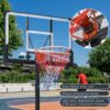 Portable Basketball Hoop Basketball System 4.76-10Ft Height Adjustable For Youth Adults LED Basketball Hoop Lights, Colorful Lights, Waterproof, Super Bright To Play At Night Outdoors, Good Gift For Kid - Black - Image 3
