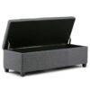 Avalon - Storage Ottoman Bench - Slate Gray - Image 3