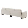 4 Seater Modern Linen Sofa With Armrest Pockets And 4 Pillows, Minimalist Style Couch - Beige - Image 5
