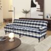Alana Lawson - Three Cushion Tightback Sofa - Blue Lattice - Image 7