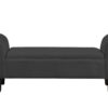 Mila - Velvet Ottoman Bench With Storage - Black - Image 2
